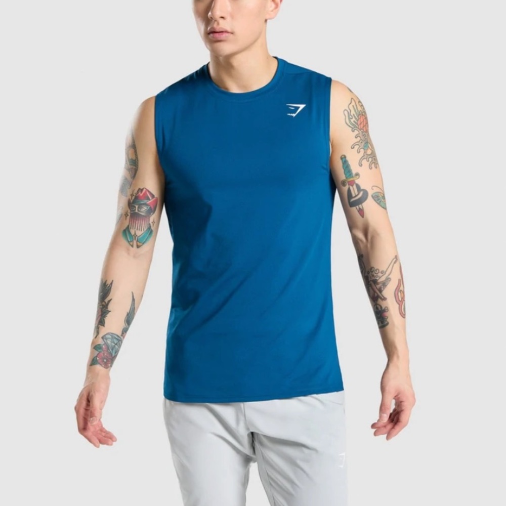 NWOT Gymshark arrival sleeveless tee petrol blue